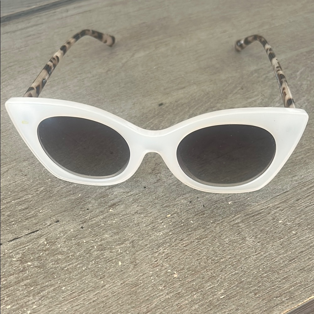 Bold White and Black Cat-Eye Sunglasses